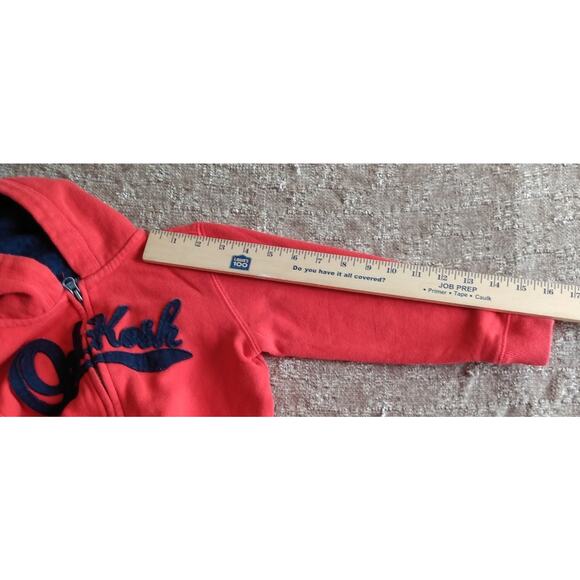OSHKOSH B’gosh Boys Red Blue Full Zip Logo Hoodie Jacket Size 4T Pockets VTG - Picture 5 of 7
